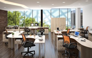 Комплект офисной мебели SIMPLE с эргономичными столами и тумбами в Петрозаводске - предосмотр 3